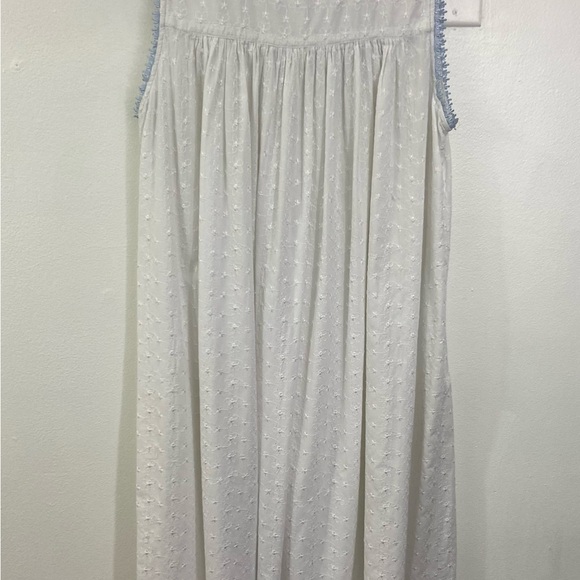 Vintage White Eyelet Nightgown Embroidered Large Cottage Modest Edwardian Y2K - Picture 5 of 12